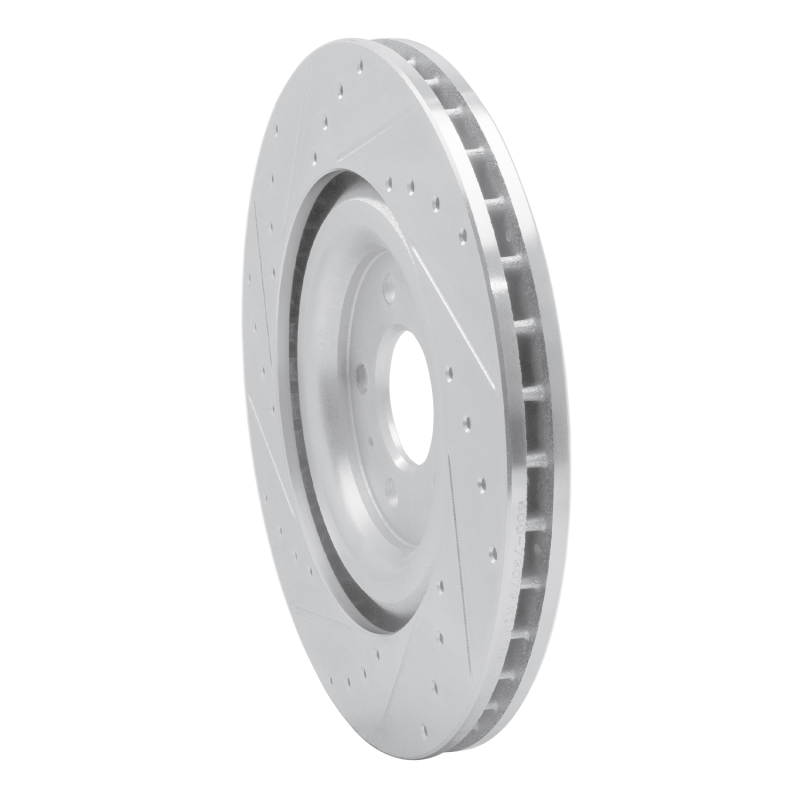 Audi S8 Brake Rotor (1) - Rear Right - R1 Concepts - Drilled & Slotted - Silver - `17-`25